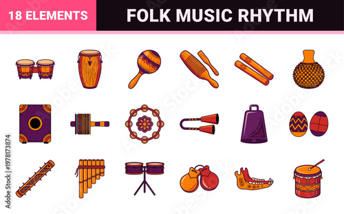 Latin Percussion Instrument Vector Sheet