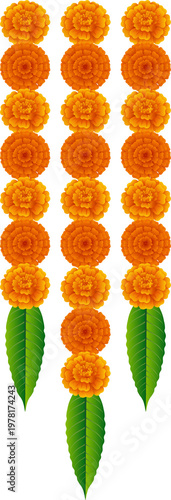 Decorative Vertical Marigold Garland Floral Hanging