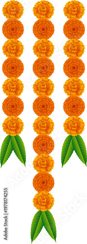 Marigold Flower Vertical Hanging Garland Design