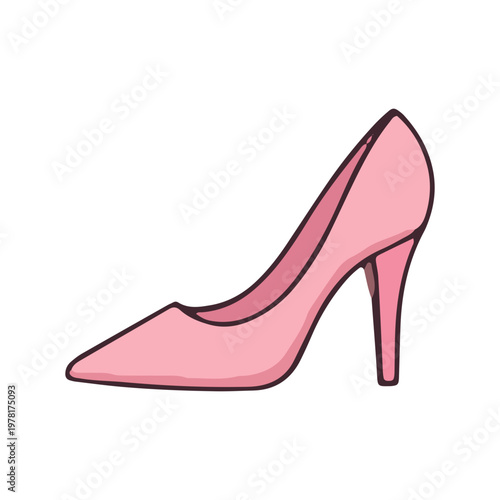 Pink High Heel Shoe Illustration