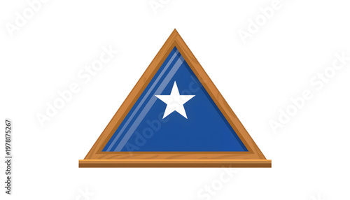 flat vector icon of a memorial folded flag display case isolated on transparent background