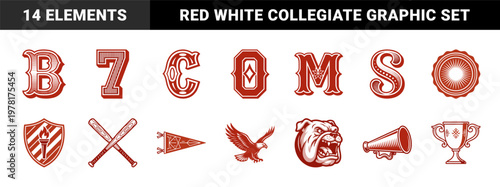 Vintage Varsity Sports Vector Set