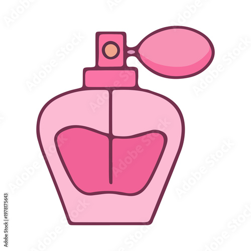 Pink Perfume Bottle Vector Illustration