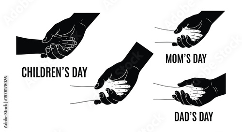 Hands shaking and holding celebrating children s mom s and dad s days
