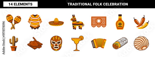 Mexican Fiesta Cultural Graphic Set
