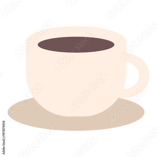 コーヒーカップアイコン シンプルなカフェドリンクのフラットデザイン 飲食・休憩・カフェ用途に使えるベクター素材 / Coffee cup icon simple cafe drink flat design for restaurant break UI vector
