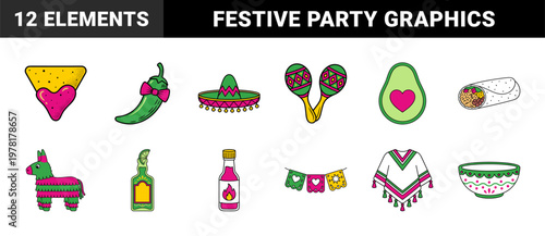 Mexican Fiesta Food Graphic Elements