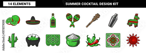 Mexican Fiesta Margarita Cocktail Assets.