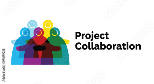 Collaboration, teamwork, partnership, business concept, colorful vector icon