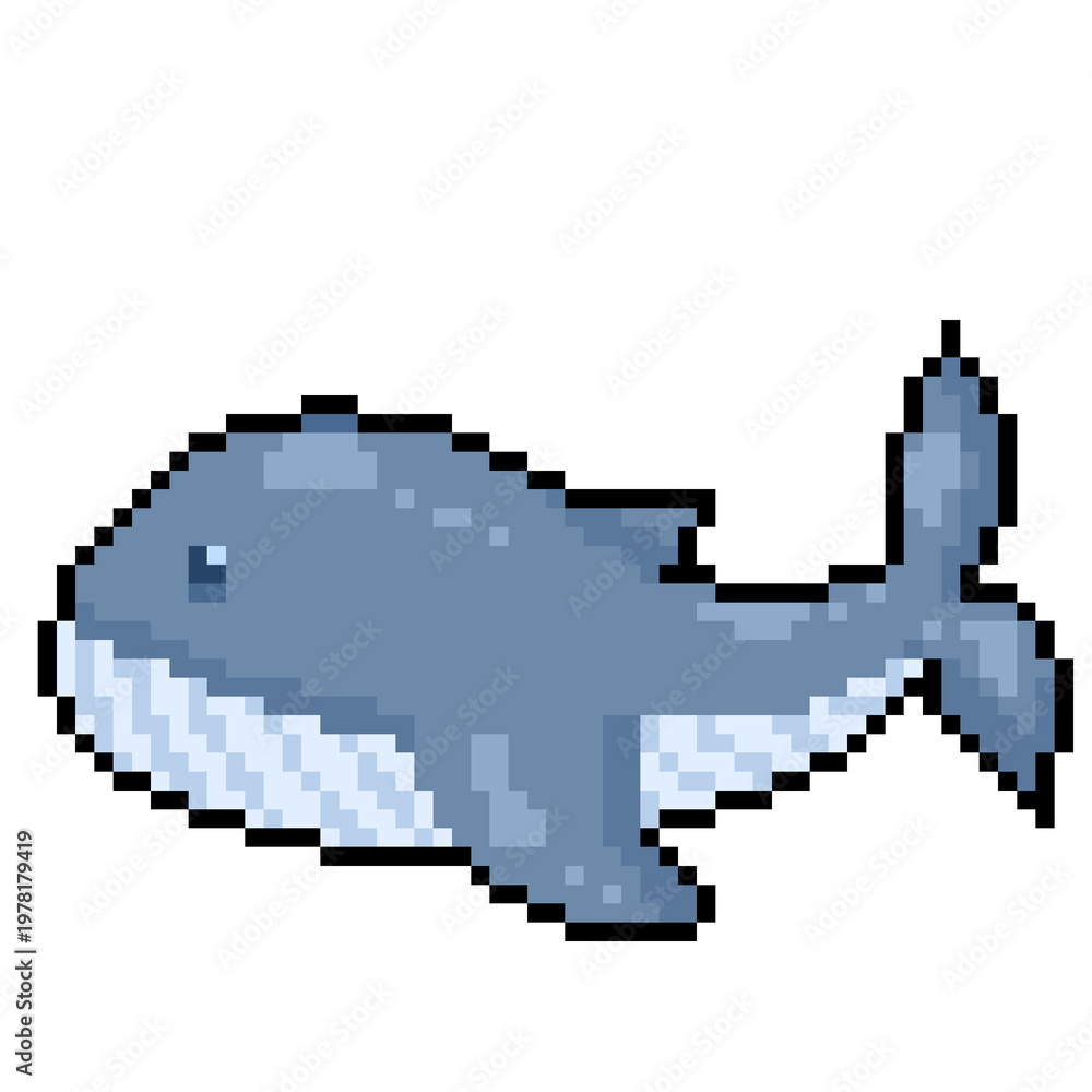 Fototapeta premium pixel art of whale