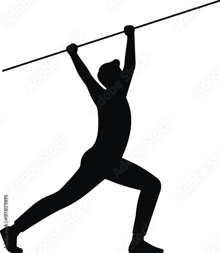 Athletic Javelin Thrower Silhouette - Sports and Competition Concept