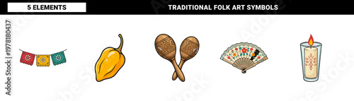Mexican Fiesta Folklore Asset Grid