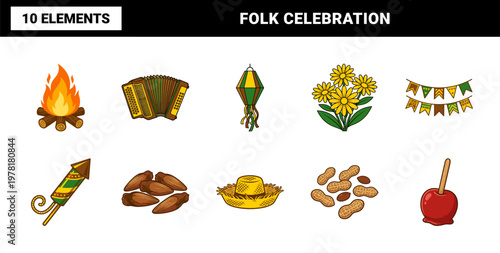 Brazilian Folk Festival Graphic Elements