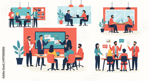 Business people in meeting room.