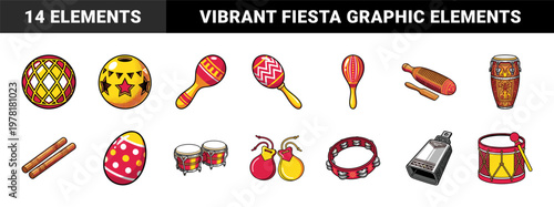 Latin Percussion Instrument Graphic Set