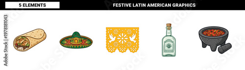 Mexican Culture Celebration Graphic Set