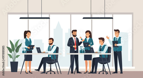 Business people in office meeting.