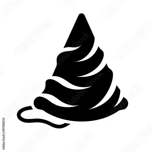 Black wizard hat, magic hat icon, sorcery symbol, vector illustration