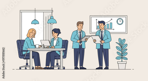 Business people in office meeting.