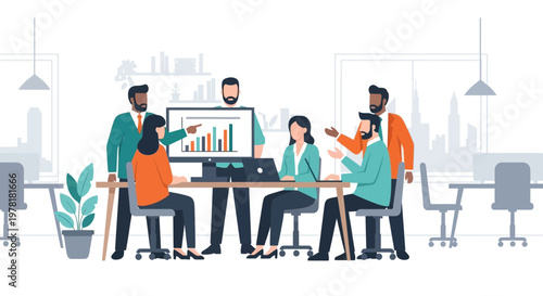 Business People Discussing Data Chart.