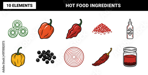 Spicy Pepper and Culinary Ingredient Asset Set