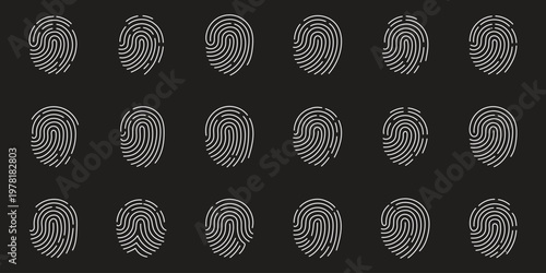 fingerprint vector icon Signature concept for password encryption . Set fingerprint scanning icon sign stock Fingerprint scanning icon
