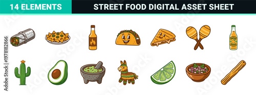 Mexican Street Food Mascot Asset Sheet