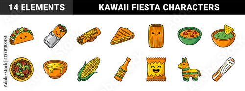 Cute Mexican Food Character Graphics