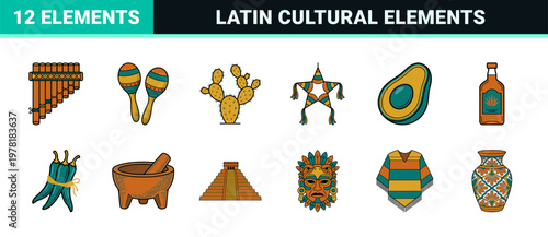 Mexican Heritage Vector Asset Grid