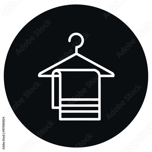Clothing Hanger with Shirt Icon, Laundry and Fashion Symbol