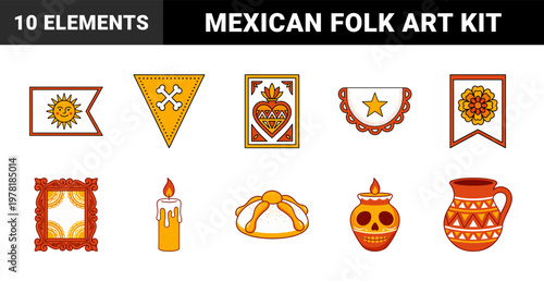 Festive Mexican Day of the Dead Elements