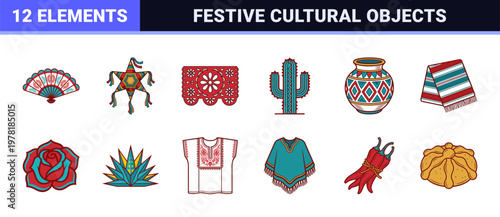 Mexican Folklore Heritage Design Elements