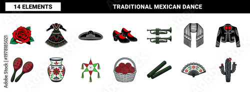 Mexican Folkloric Culture Vector Set