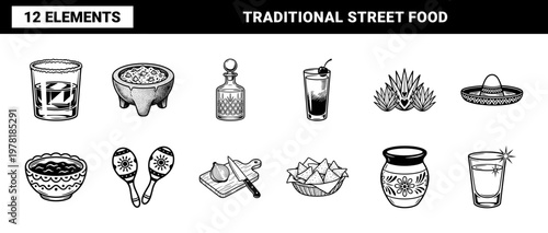 Tacos and Tequila Culinary Graphic Set