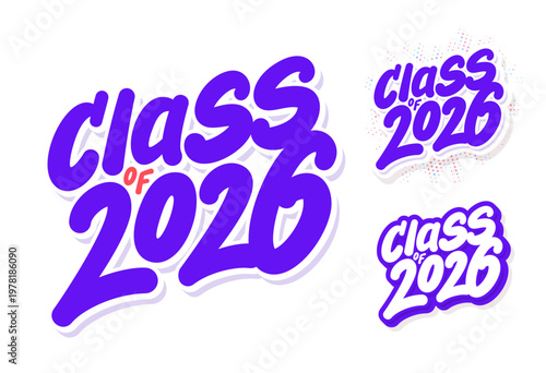 Class of 2026 Typography Sticker Text Set
