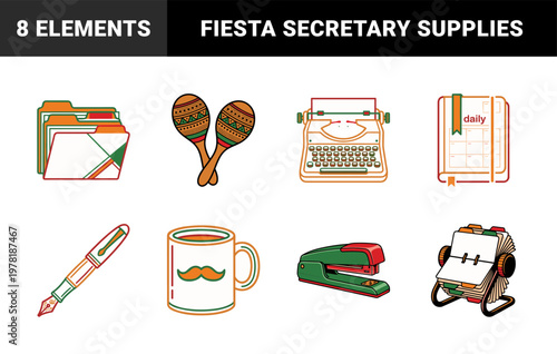 Mexican Fiesta Secretary Office Asset Kit