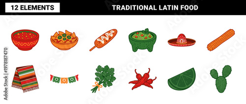 Mexican Fiesta and Food Vector Elements