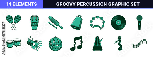 Groovy Latin Music Percussion Asset Set.
