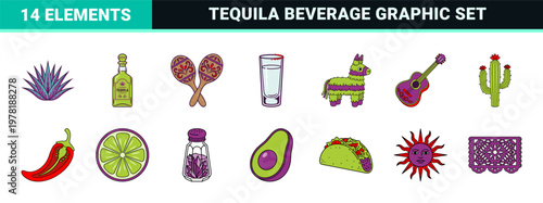 Mexican Fiesta Celebration Vector Elements