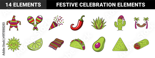 Mexican Fiesta Siesta Retro Graphics