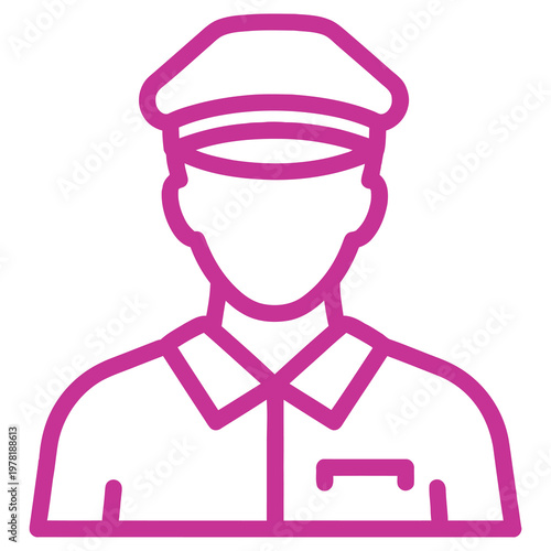 Delivery man or mailman wearing uniform and cap icon
