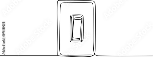 light switch continuous one line drawing, Continuous one line drawing of Hand turn off the light for save electricity, one line art Light Swicth vector illustration. line art, one continuous line