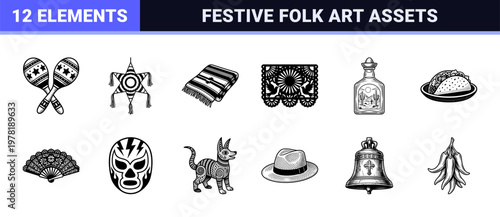 Mexican Festive Culture Graphics Set