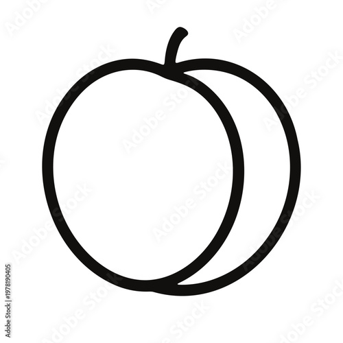 A simple black line art illustration of an apple on a white background