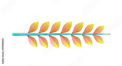 Green stem with orange leaves