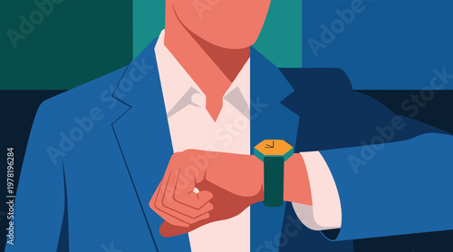 Businessman checking watch on wrist in office meeting