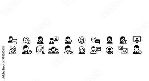 Various icons representing different communication and collaboration methods Vector