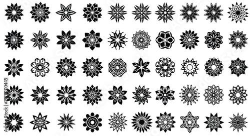 Intricate collection of circular patterns featuring geometric and symbolic designs