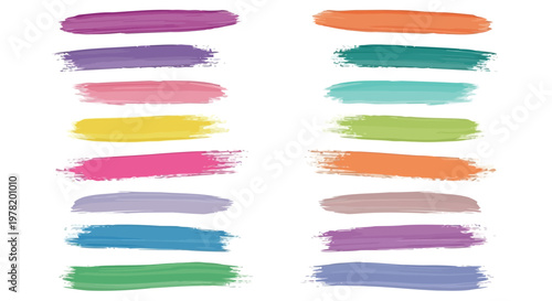 Colorful brush strokes arranged in a horizontal line formation