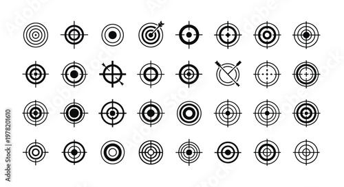Collection of diverse astrological and celestial symbols in black and white